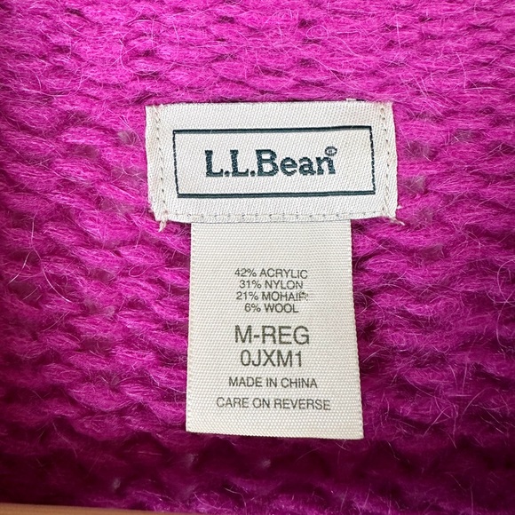 L.L. Bean Magenta Mock Neck Mohair Blend Sweater - Picture 5 of 7